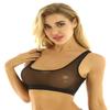 ACSUSS Women Lingerie Sleeveless See Through Mesh Bralette Bra Deep U Neck Vest Tank Crop Tops Black Small view 1