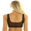 ACSUSS Women Lingerie Sleeveless See Through Mesh Bralette Bra Deep U Neck Vest Tank Crop Tops Black Small view 2