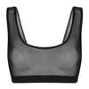 ACSUSS Women Lingerie Sleeveless See Through Mesh Bralette Bra Deep U Neck Vest Tank Crop Tops Black Small view 3