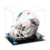 Acrylic Display Case for Full Size Football Helmet Premium Football Display Case with Black Base & L Blue Risers Protects Sports Memorabilia & Collectibles, dimension 14.5"L x 11"W x 12"H (A002-BLR) view 1