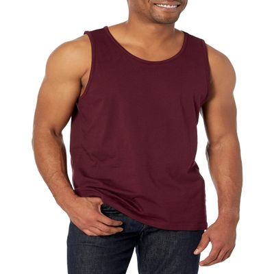 Amazon Essentials Men's Regular-Fit Sleeveless Tank Tops, Burgundy, X-Large