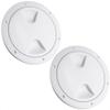 Five Oceans 5" Boat Hatch, 2-Pack Marine Access Hatch, Round Inspection Deck Plate Hatch with Detachable Cover, UV Resistant ABS White Plastic, for Pontoon, Fishing Boat, Bass Boat, Yacht - FO84-M2 view 1