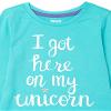 Amazon Essentials Girls' Long-Sleeve Crewneck T-Shirts, Pack of 5, Blue/Green/Pink/Purple/White Unicorn, XX-Large view 2