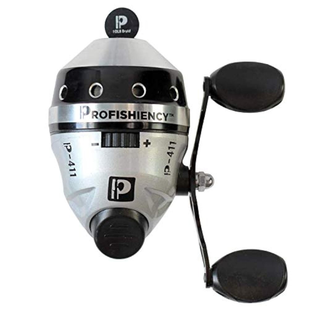 ProFISHiency Professional Fishing Reels | Anodized Spincast Reel | 4.1:1 Gear Ratio | Aluminum Handle w/EVA Knobs | Pre-Spooled w/ 8lb Abrasion Resistant Monofilament Line