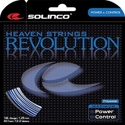 Solinco"Heaven Strings" Revolution 6-Sided Poly (Polyester) 18 Gauge / 1.15mm Tennis Racquet String Sets 8-Pack (8 Sets Per Order) - Best for Spin, Control, and Durability