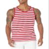 Amazon Essentials Men's Regular-Fit Sleeveless Tank Tops, Red/White, X-Large view 1