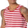 Amazon Essentials Men's Regular-Fit Sleeveless Tank Tops, Red/White, X-Large view 3