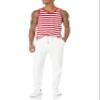 Amazon Essentials Men's Regular-Fit Sleeveless Tank Tops, Red/White, X-Large view 4