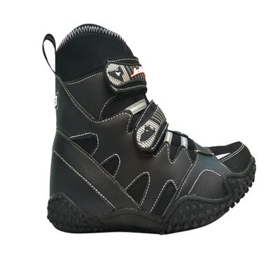Jettribe GRB 3.0 Race Boot - PWC Jet Ski Ride and Racing Shoe with Rubber Sole - Advanced Comfort, Durability, and Style for Water Sport Enthusiasts - TPR logo on closure - Black