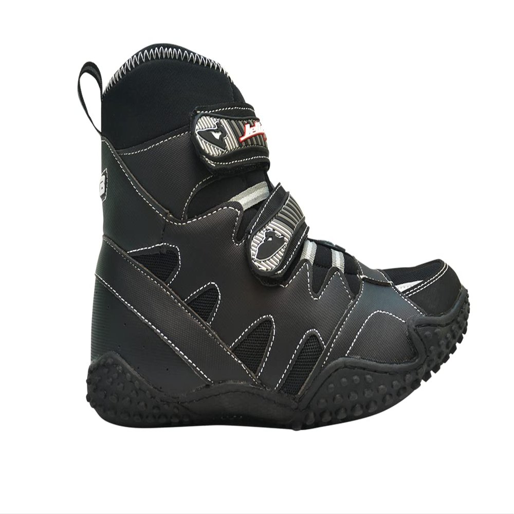 Jettribe GRB 3.0 Race Boot - PWC Jet Ski Ride and Racing Shoe with Rubber Sole - Advanced Comfort, Durability, and Style for Water Sport Enthusiasts - TPR logo on closure - Black