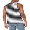 Amazon Essentials Men's Regular-Fit Sleeveless Tank Tops, Black White Horizontal Stripe, X-Small view 2