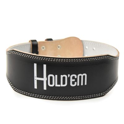 HoldEm Weightlifting Belts for Men/Women -Genuine Leather, Foam Padding, Suede Lining, Gives Support for Squats, Deadlifts, Crossfit Athletes-Small
