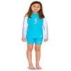 SunBusters Girls L/S Rash Guard(UPF 50+), Maui Blue, 6/7 yrs view 3