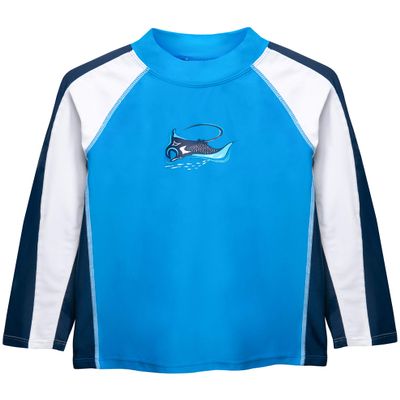 SunBusters Boys L/S Rash Guard(UPF 50+), Dusk Blue, 8/10 yrs