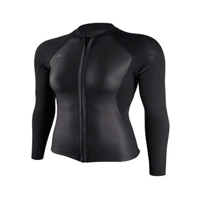 O'Neill Wetsuits Women's Bahia 1/.5mm Full Zip Jacket, Glide Black, 10
