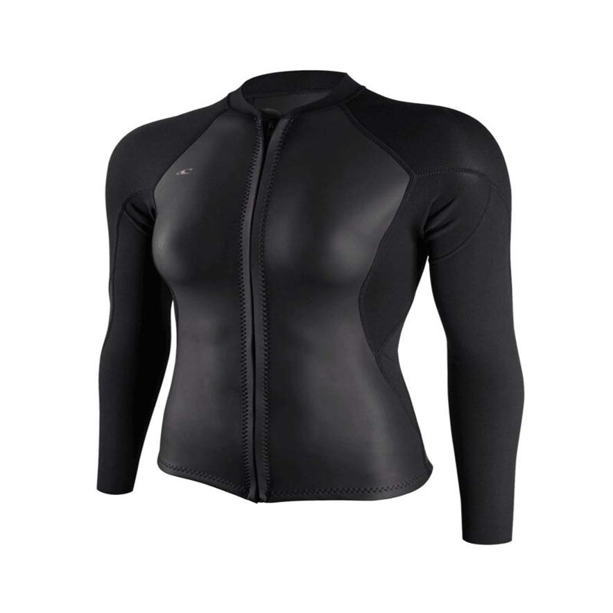O'Neill Wetsuits Women's Bahia 1/.5mm Full Zip Jacket, Glide Black, 10