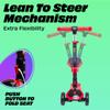 SKIDEE Kick Scooter for Kids 3-5 | Foldable 3 Wheel Scooter with Lean-to-Steer, Adjustable Height, Removable Seat & LED Light Wheels | Toddler Scooter for 3 to 12 Year Old Boys/Girls view 4