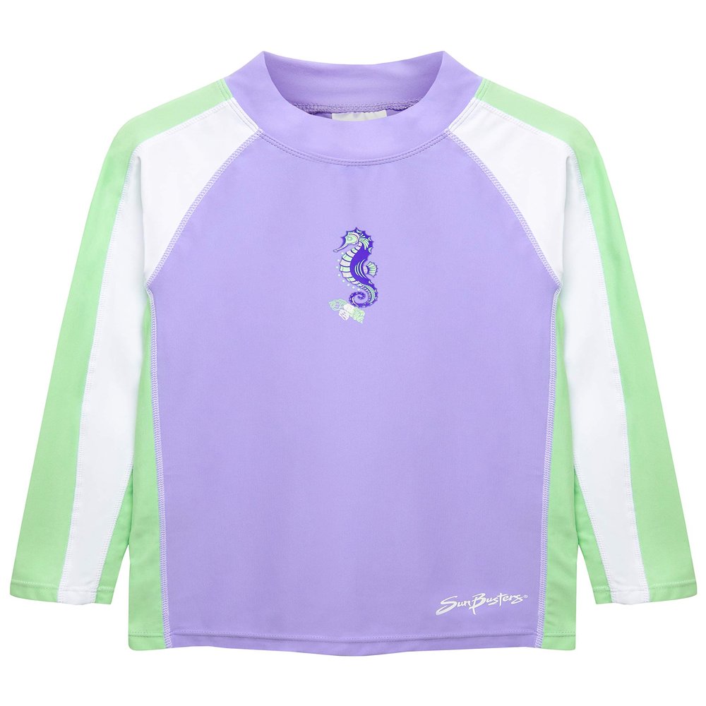 SunBusters Girls L/S Rash Guard(UPF 50+), Sweet Lavender, 4/5 yrs