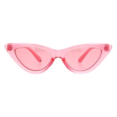 SA106 Girls Kid Size Gothic Cat Eye Pimp Color Lens Plastic Sunglasses Pink