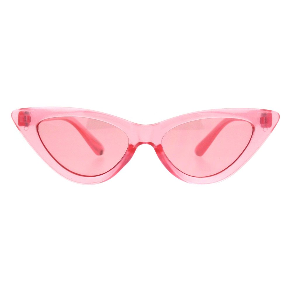 SA106 Girls Kid Size Gothic Cat Eye Pimp Color Lens Plastic Sunglasses Pink