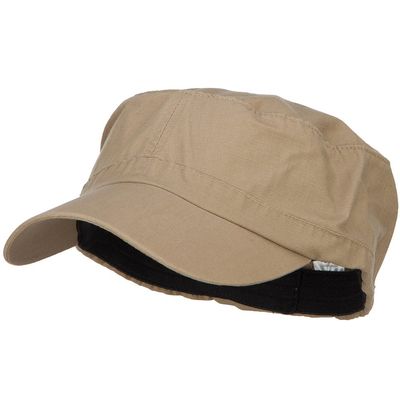 e4Hats.com Big Size Fitted Ripstop Cotton Military Army Cap - Khaki XL-2XL