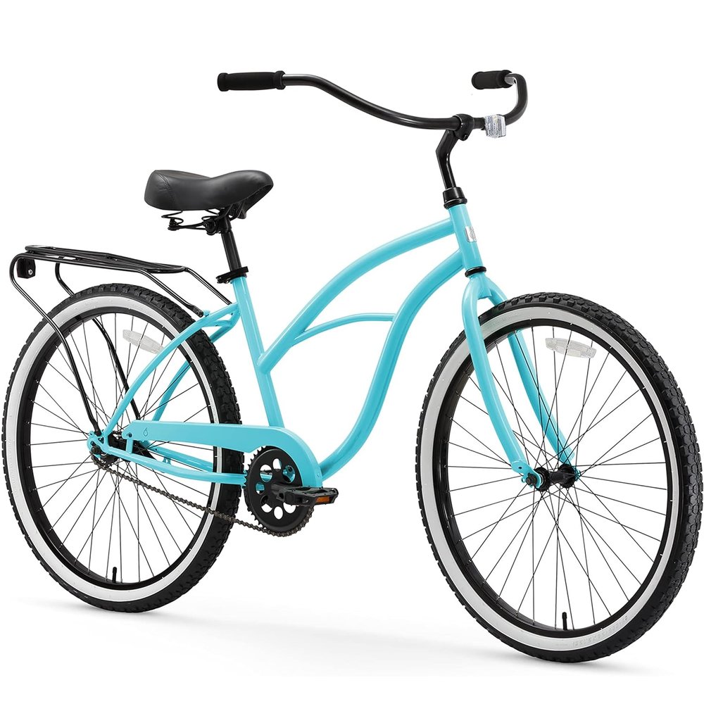 sixthreezero Around The Block Women's Beach Cruiser Bike, Hybrid Bicycle with Rear Rack