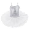 Agoky Girls' Glitter Sequins Camisole Tutu Skrit Leotard Ballet Dance Dress Costume White (Tutu) 7-8 view 1
