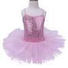 Agoky Girls' Glitter Sequins Camisole Tutu Skrit Leotard Ballet Dance Dress Costume Pink (Tutu) 5-6 view 4