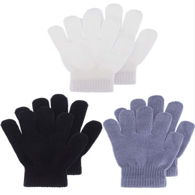 EBOOT Kids Gloves Full Fingers Knitted Gloves Warm Mitten Winter Favor for Little Boys and Girls(Color Set 1, 1-3 Years