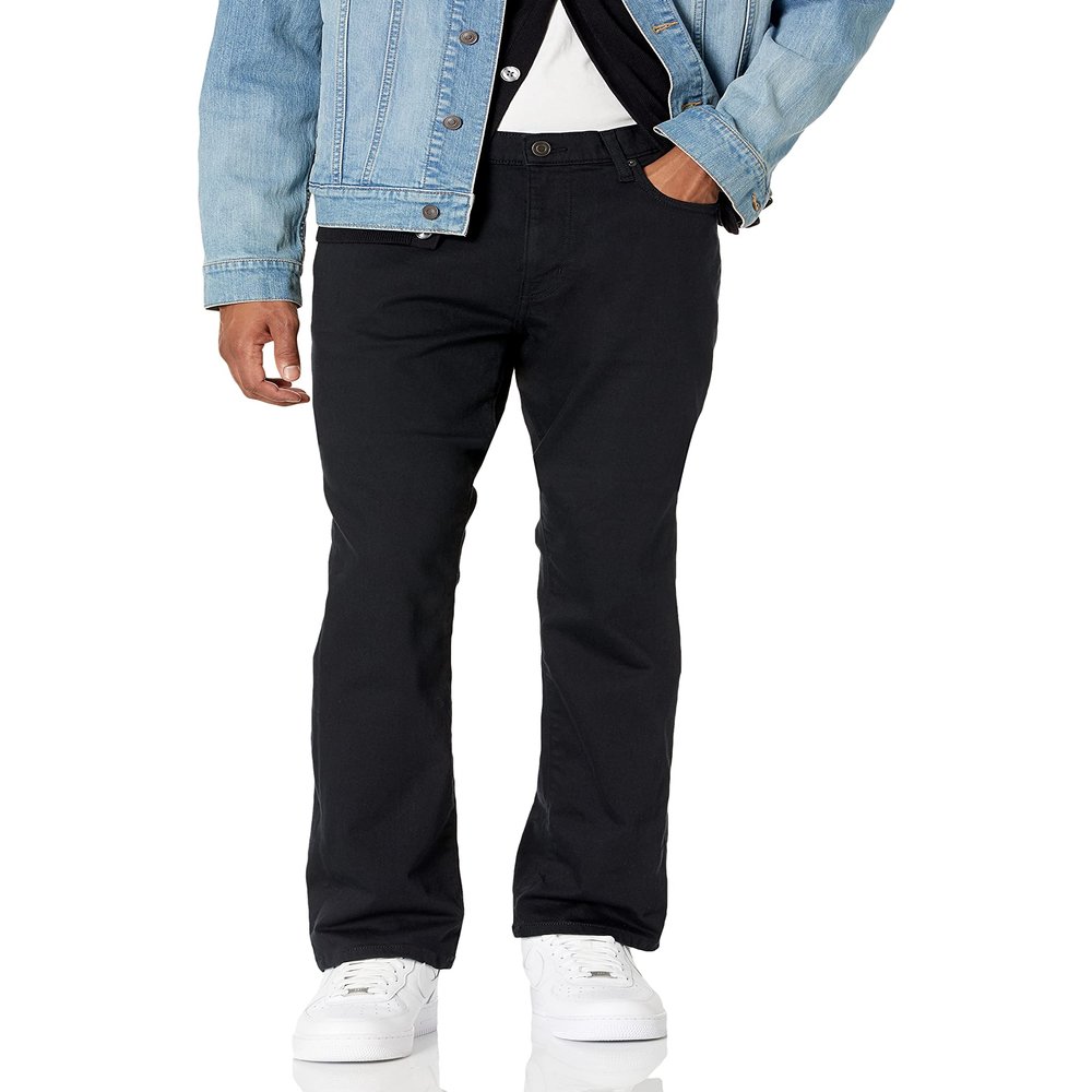 Amazon Essentials Men's Jeans, Slim Fit Stretch, Bootcut - Discontinued Colors, Black, 32W x 30L