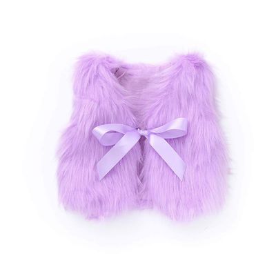 Infant Toddler Baby Girls Waistcoat Fall Winter Coat Vest 1-4 Years Old,Kid Faux Fur Bowknot Ribbon Thick Outwear (2-3 Years Old, Purple)