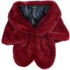 RoRoDox Warm Faux Fur Wedding Shawl Perfect for Wedding/party/show (Small, Wine Red) view 2