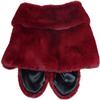 RoRoDox Warm Faux Fur Wedding Shawl Perfect for Wedding/party/show (Small, Wine Red) view 3