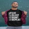 Monster Hunter Video Game Eat Sleep Hunt Repeat Adult T-Shirt Tee Black view 2