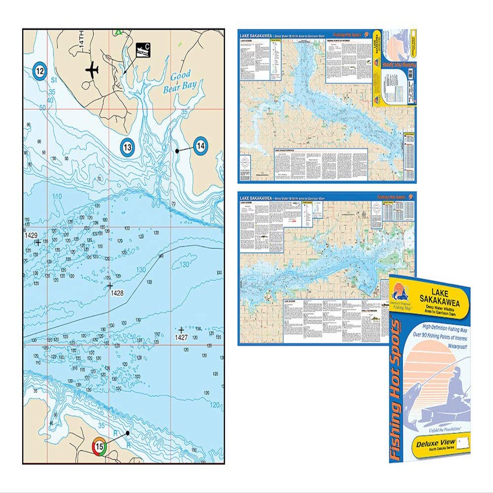 Lake Sakakawea Fishing Map #L792