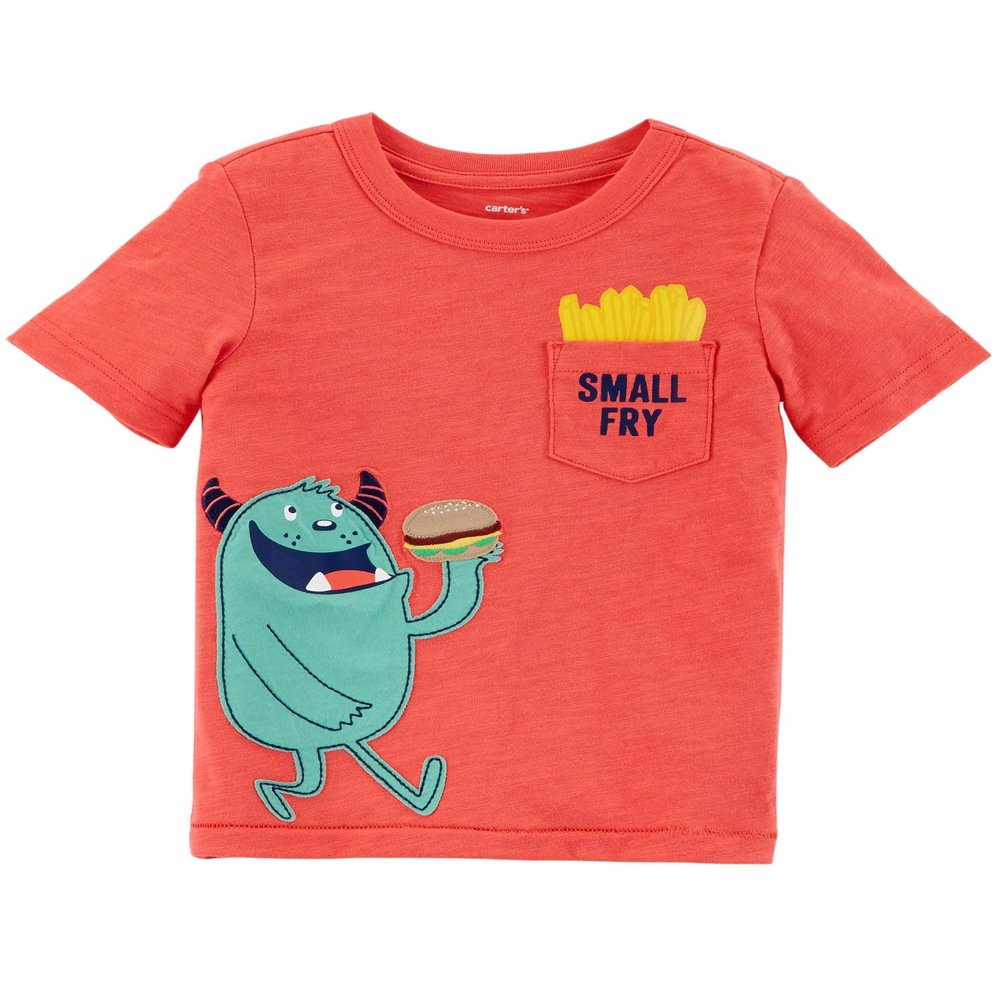 Carter's Baby Boys' Monster Slub Jersey Tee, 9 Months Orange