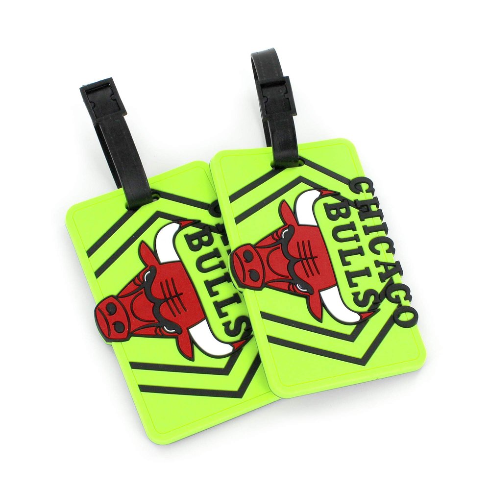 Aminco NBA Chicago Bulls Neon Soft Bag Tag, 2-Pack
