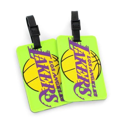 Aminco NBA Los Angeles Lakers Neon Soft Bag Tag, 2-Pack