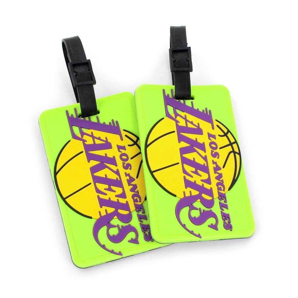 Aminco NBA Los Angeles Lakers Neon Soft Bag Tag, 2-Pack