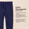 Amazon Essentials Girls' Elastic Waist Jogger Sweatpants, Regular-Fit, Black, Small view 2