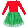 Girls Dress Christmas Reindeer Jingle Bell Long Sleeve Size 7 view 3