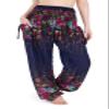 Lannaclothesdesign Harem Pants Women High Waist Bohemian Yoga Pants with Pockets - Boho Hippie Clothes (XL, Dark Blue) view 1