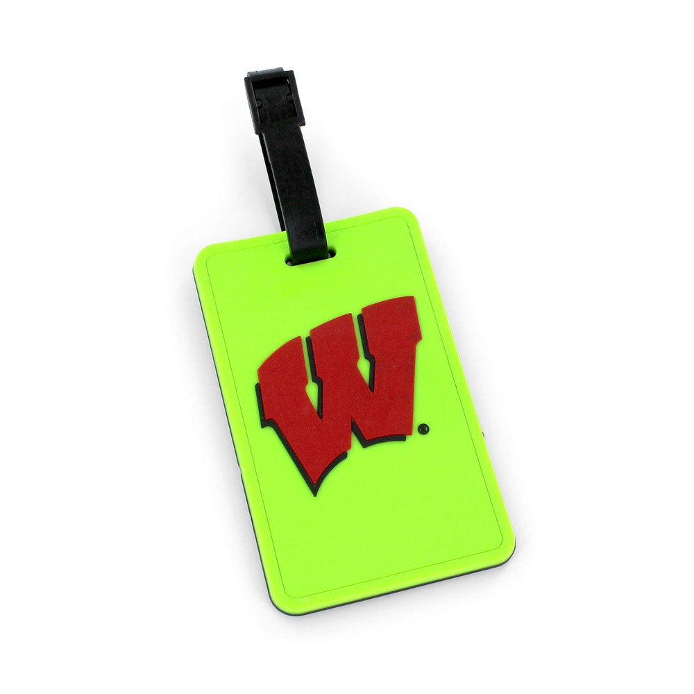 Aminco NCAA Wisconsin Badgers Neon Soft Bag Tag