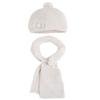 Little Girls Flower Applique Angora Blend Knit Hat/Scarf Set (3-Large, Mazapan) view 1
