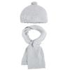 Little Girls Flower Applique Angora Blend Knit Hat/Scarf Set (3-Large, Pearl) view 1