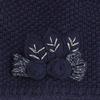 Little Girls Flower Applique Angora Blend Knit Hat/Scarf Set (1-Small, Navy Blue) view 2