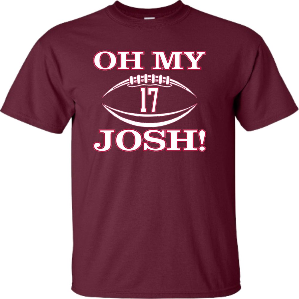 Go All Out Large Maroon Adult Oh My Josh Buffalo Football T-Shirt