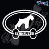 Eyecandy Decals Dog Bone Euro with Schnauzer 5" White Decal Sticker view 1