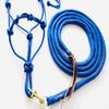 Star Point Horsemanship Mini-Pony 4 Knotted Rope Halter & 8' Lead Set withStiff Cord, Adjustable, Long Lasting, Quick Release Buckle (Royal Blue, Large 36-42" Pony) view 1