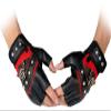 Coolwife Steampunk Gothic Gloves Mens Vintage Geuuine Leather Captain Fingerless Mittens (A Red) view 4